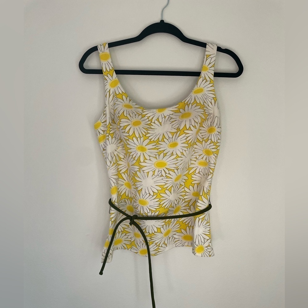 Elizabeth Stewart Vintage Mod 60s Retro Swim Top Bathing Suit Built In Cone Bra